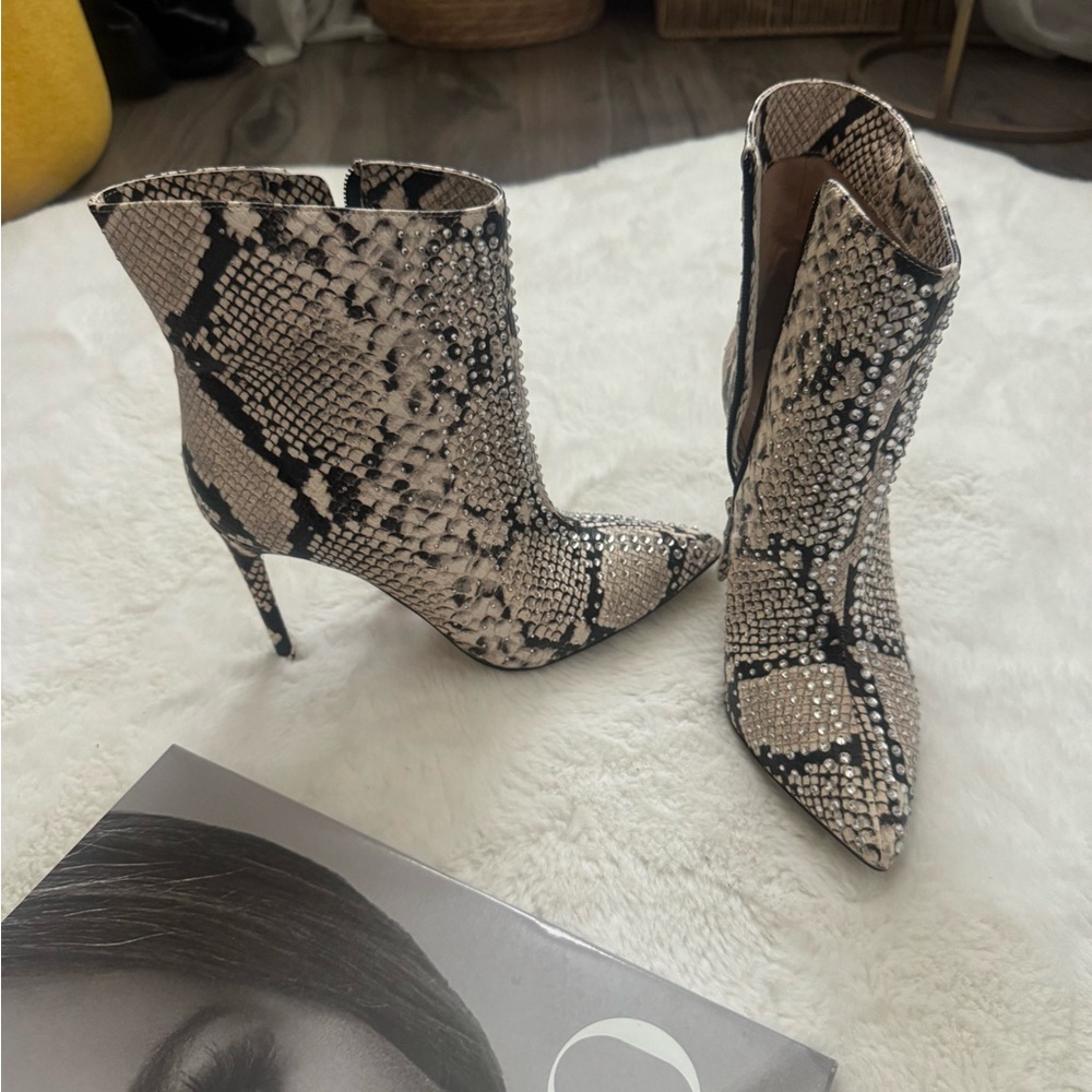 JLo Snakeskin Stiletto Ankle Bootie